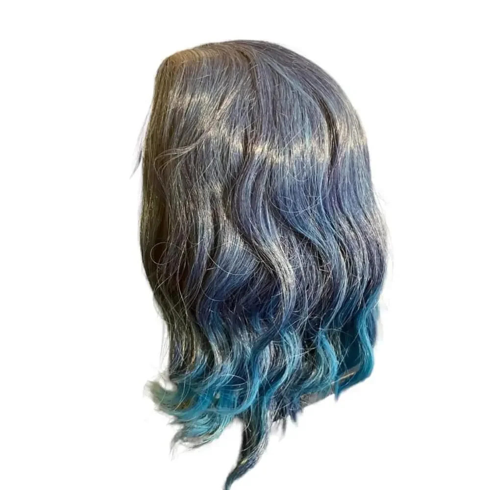 Women's Short Blue Wavy Bob Wig Beron 14